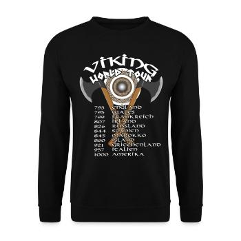 Tour du monde des vikings - Sweat-shirt Unisexe - noir - Devant - Alina (178cm) & Michal (187cm)