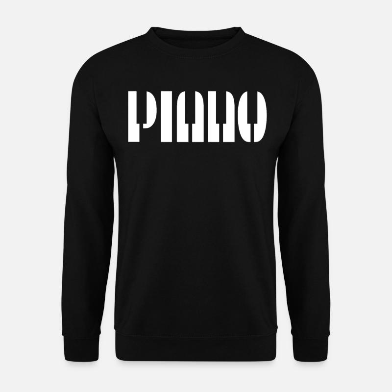 Piano Klavier Wort in Tasten - Unisex Pullover - Schwarz
