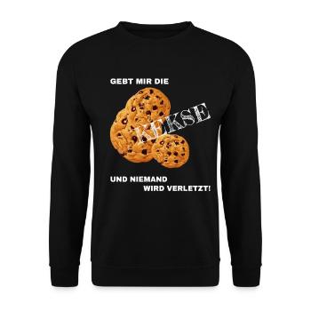 Donnez-moi les biscuits et personne ne sera blessé! - Sweat-shirt Unisexe - noir - Devant - Alina (178cm) & Michal (187cm)