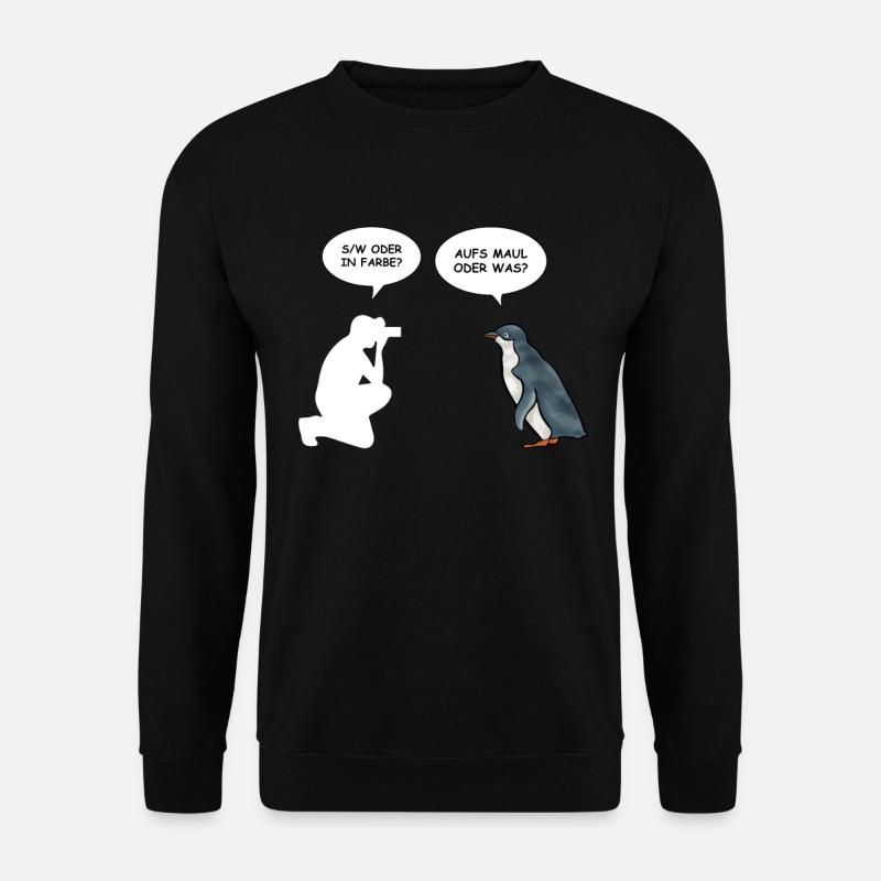 Pinguin Fotograf - Unisex Pullover - Schwarz