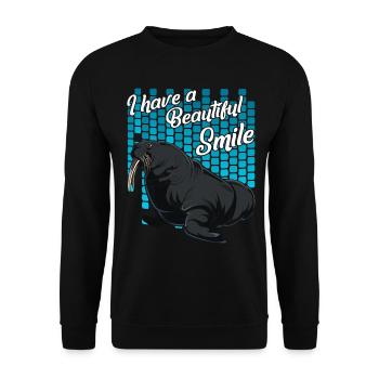 walrus - Unisex Sweatshirt - black - Front - Alina (178cm) & Michal (187cm)