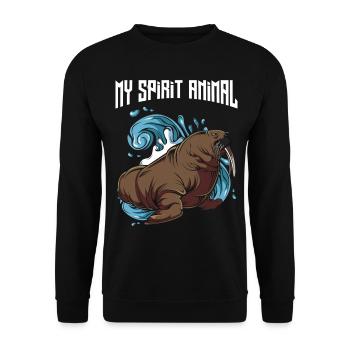 walrus - Unisex Sweatshirt - black - Front - Alina (178cm) & Michal (187cm)