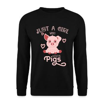 Cochon cochon cochon petite fille jour de valentine - Sweat-shirt Unisexe - noir - Devant - Alina (178cm) & Michal (187cm)