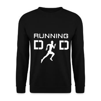 Running papa sport sprint cadeau en cours d'exécution - Sweat-shirt Unisexe - noir - Devant - Alina (178cm) & Michal (187cm)