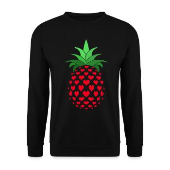Ananas - Unisex Pullover - Schwarz - Vorne - Alina (178cm) & Michal (187cm)