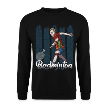 Badminton - Unisex Sweatshirt - black - Front - Alina (178cm) & Michal (187cm)