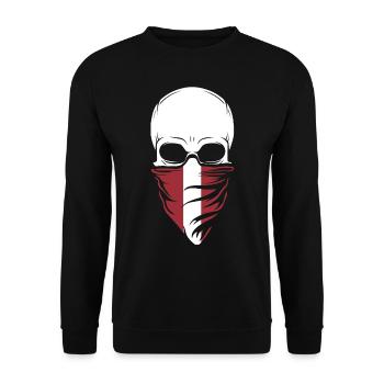 Latvia Skull Tshirt - Latvia - Unisex Sweatshirt - black - Front - Alina (178cm) & Michal (187cm)
