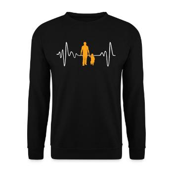 Dad - Unisex Pullover - Schwarz - Vorne - Alina (178cm) & Michal (187cm)
