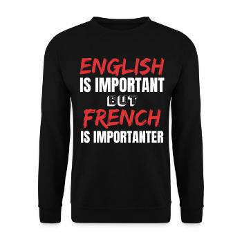 French teacher Frenchman France Gift idea - Unisex Sweatshirt - black - Front - Alina (178cm) & Michal (187cm)