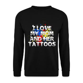 I love my tattooed mom - Unisex Sweatshirt - black - Front - Alina (178cm) & Michal (187cm)