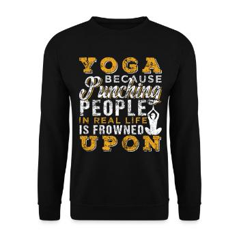 yoga - Sweat-shirt Unisexe - noir - Devant - Alina (178cm) & Michal (187cm)