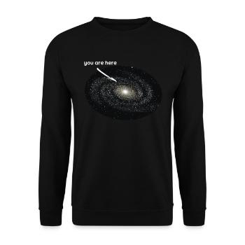 Vous êtes ici Galaxy Astronomy Planet Universe - Sweat-shirt Unisexe - noir - Devant - Alina (178cm) & Michal (187cm)