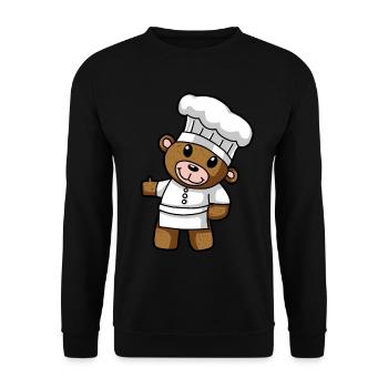 Art culinaire Teddy Chef Cuisine Dessin Ours Comique - Sweat-shirt Unisexe - noir - Devant - Alina (178cm) & Michal (187cm)