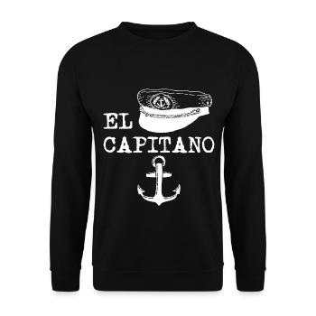 Sailing ship Motorboat Water sports Gift Captain - Unisex Sweatshirt - black - Front - Alina (178cm) & Michal (187cm)
