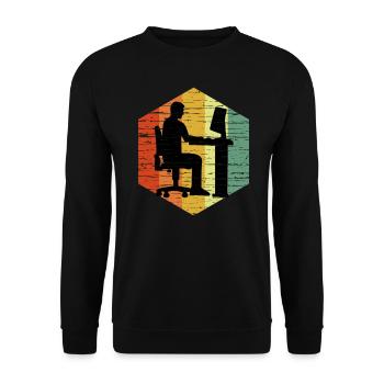 Vintage Programmer T-Shirt - Unisex Pullover - Schwarz - Vorne - Alina (178cm) & Michal (187cm)