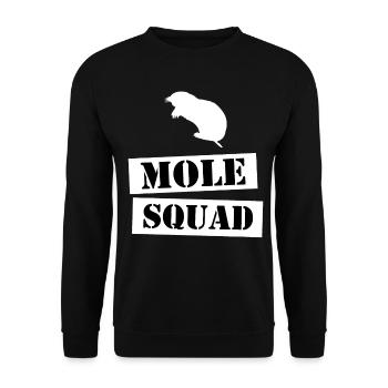 join the mole squad - Unisex Sweatshirt - black - Front - Alina (178cm) & Michal (187cm)