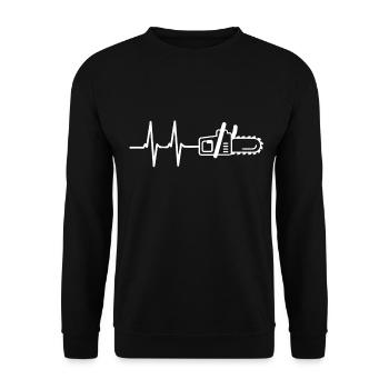 WOOD SAW CHAINSAW GIFT FOREST FORESTER PROFESSION - Unisex Sweatshirt - black - Front - Alina (178cm) & Michal (187cm)