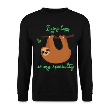 Faultiere - Unisex Pullover - Schwarz - Vorne - Alina (178cm) & Michal (187cm)