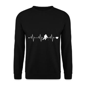 Hockey Heartbeat Pulse Shirt - Funny Hockey Player - Sweat-shirt Unisexe - noir - Devant - Alina (178cm) & Michal (187cm)
