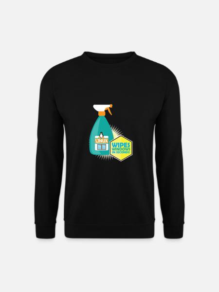 Funny Linux Penguin Tux Cleaner Gift Computer - Unisex Pullover - Schwarz