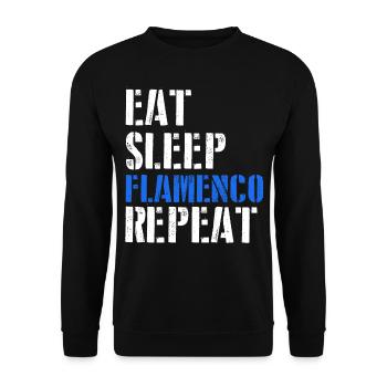 Eat. Sleep. Flamenco. Repeat. - Unisex Sweatshirt - black - Front - Alina (178cm) & Michal (187cm)