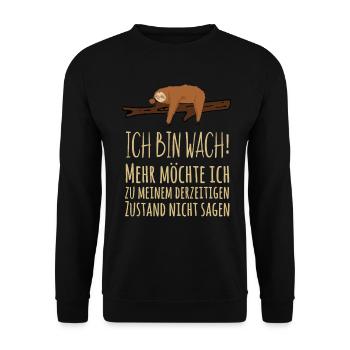 Sloth Late riser Morning mustache Early riser - Unisex Sweatshirt - black - Front - Alina (178cm) & Michal (187cm)