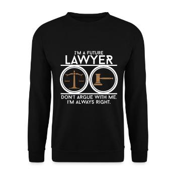 Future Lawyer Court Law Student Law Studies - Unisex Sweatshirt - black - Front - Alina (178cm) & Michal (187cm)
