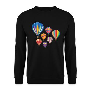Heißluftballon Luftfahrt Korb Himmel Freizeit - Unisex Pullover - Schwarz - Vorne - Alina (178cm) & Michal (187cm)
