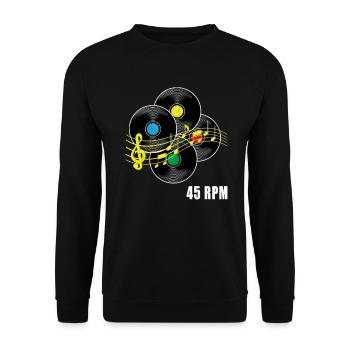 Disque 45 tours Disque Hipster Record LP - Sweat-shirt Unisexe - noir - Devant - Alina (178cm) & Michal (187cm)