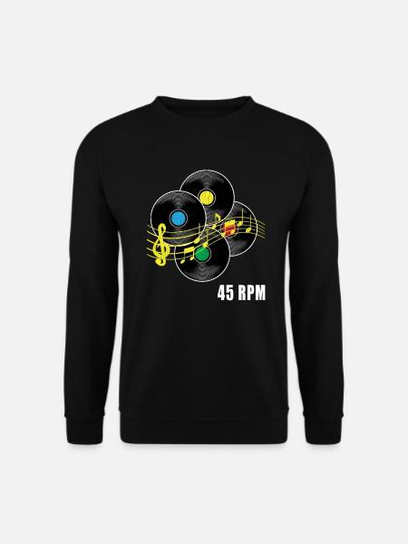 45 RPM record Hipster Record LP record - Unisex Sweatshirt - black