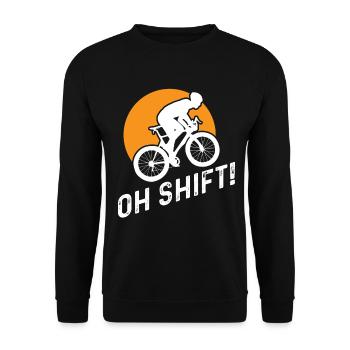 Radfahren Mountainbike Radfahrer Lustig Fahrrad - Unisex Pullover - Schwarz - Vorne - Alina (178cm) & Michal (187cm)