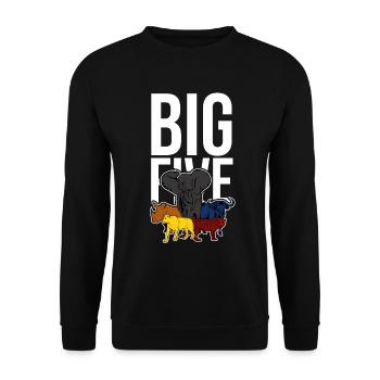 big five, safari, vacances, animaux, afrique - Sweat-shirt Unisexe - noir - Devant - Alina (178cm) & Michal (187cm)