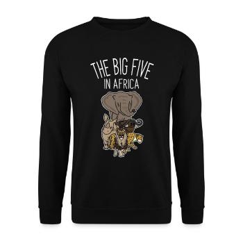 les cinq grands, safari, désert, animaux - Sweat-shirt Unisexe - noir - Devant - Alina (178cm) & Michal (187cm)