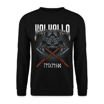 Wikinger - Unisex Pullover - Schwarz - Vorne - Alina (178cm) & Michal (187cm)