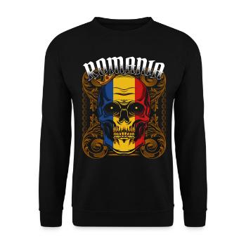 Romania - Unisex Sweatshirt - black - Front - Alina (178cm) & Michal (187cm)