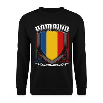 Romania - Unisex Sweatshirt - black - Front - Alina (178cm) & Michal (187cm)