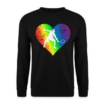 Squash Pride Rainbow Heart - Unisex Sweatshirt - black - Front - Alina (178cm) & Michal (187cm)