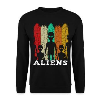 Alien - Unisex Pullover - Schwarz - Vorne - Alina (178cm) & Michal (187cm)