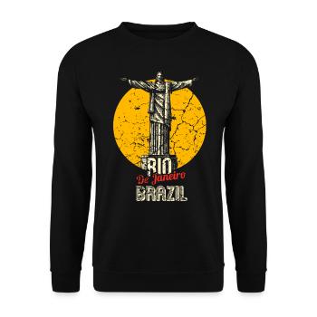 Rio de Janeiro Brasilien Jesus Christus Statue - Unisex Pullover - Schwarz - Vorne - Alina (178cm) & Michal (187cm)