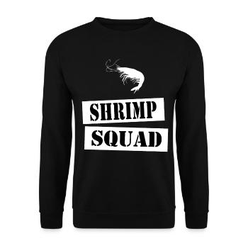 join the shrimp squad - Unisex Sweatshirt - black - Front - Alina (178cm) & Michal (187cm)
