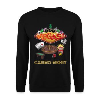 Casino Vegas Poker Blackjack Roulette Gambling - Unisex Sweatshirt - black - Front - Alina (178cm) & Michal (187cm)