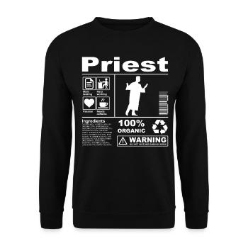 Priest Product Description - Unisex Sweatshirt - black - Front - Alina (178cm) & Michal (187cm)
