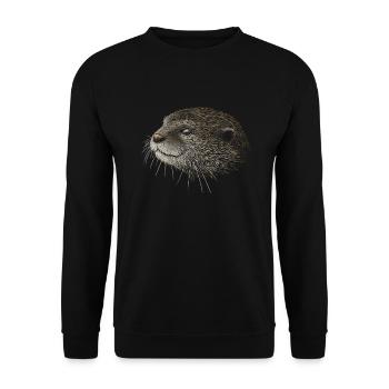 Otter drawing Cool expression Marten gift - Unisex Sweatshirt - black - Front - Alina (178cm) & Michal (187cm)
