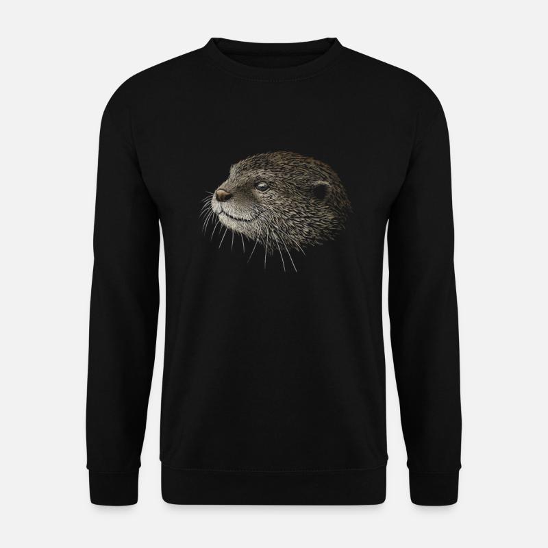 Otter drawing Cool expression Marten gift - Unisex Sweatshirt - black