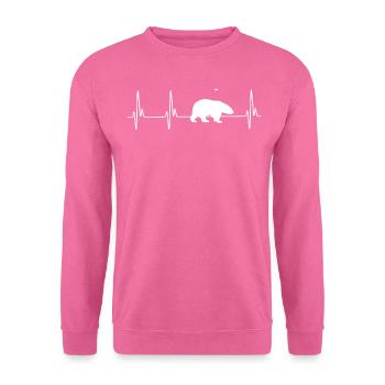 Polar Bear EKG - Unisex Pullover - Pink - Vorne