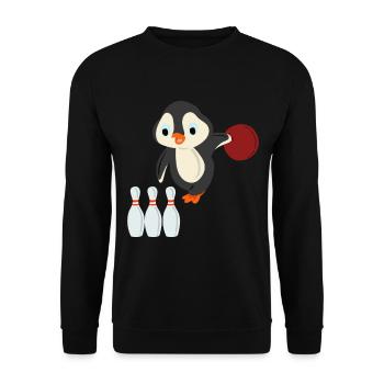 Bowling penguin - Unisex Sweatshirt - black - Front - Alina (178cm) & Michal (187cm)