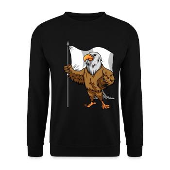 Proud Eagle with Peace Flag Bald Eagle - Unisex Sweatshirt - black - Front - Alina (178cm) & Michal (187cm)