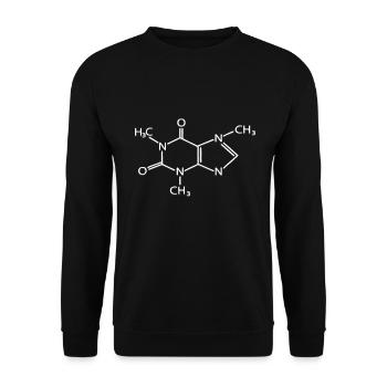 Coffee - Structural Formula - Chemical Assembly - Unisex Sweatshirt - black - Front - Alina (178cm) & Michal (187cm)