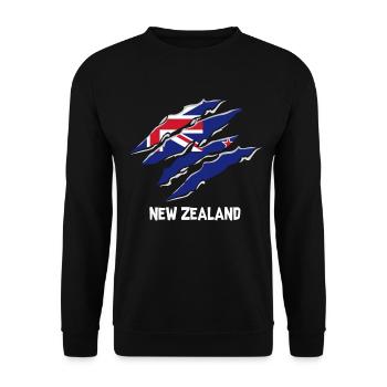 New Zealand country holiday inhabitants Funny saying - Unisex Sweatshirt - black - Front - Alina (178cm) & Michal (187cm)