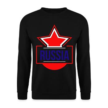 Russie Drapeau Drapeau Russe Pays Russe Drôle - Sweat-shirt Unisexe - noir - Devant - Alina (178cm) & Michal (187cm)
